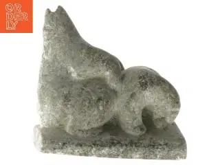 Grønlandsk fedtstensfigur - Isbjørnemotiv (str. 9x5x8,5 cm)