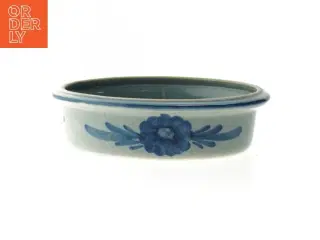 Keramikskål med blåt blomstermønster (str. 19x15 cm)