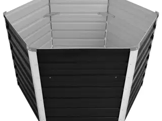 Hævet plantekasse 129x129x77 cm galvaniseret stål antracitgrå