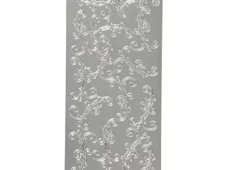 Sølv Hvirvel Stickers - 10x23 cm, 1 ark