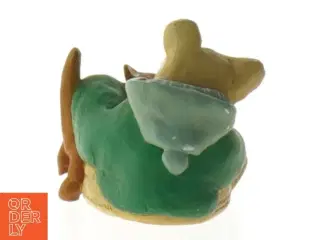 Keramikfigur af bamse med kat (str. 5 cm)