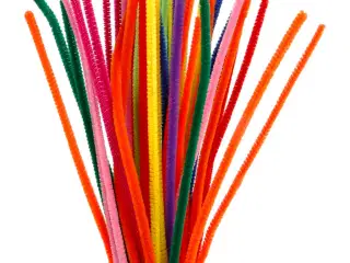 Chenille, L: 30 cm, tykkelse 6 mm, ass. farver, 50ass./ 1 pk.