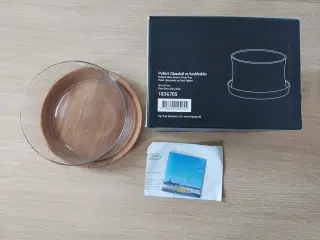Pullert glasskål m/teakbakke, Trip Trap