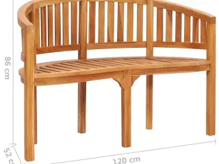 Bananbænk 120 cm massivt teaktræ