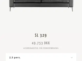Søren Lund sofa i sort læder 