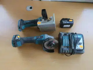 Akkuværktøj MAKITA universalfræser m.v. inkl. lader og ét batteri