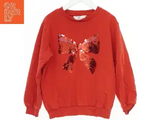 Rød sweatshirt med paillet-sløjfe fra H&M (str. 128)