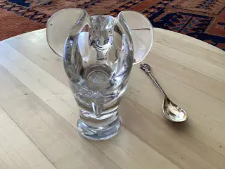 Glas elefant- salt kar med ske