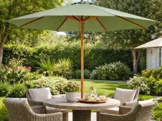 Casa parasol ø 300 x 260 cm træ grøn(ubrugt)