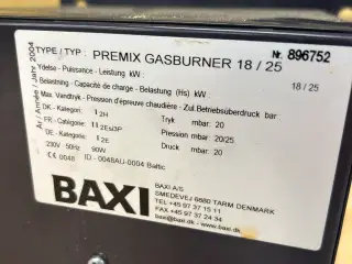 Premix gasbrænder til Baxi blok kedel