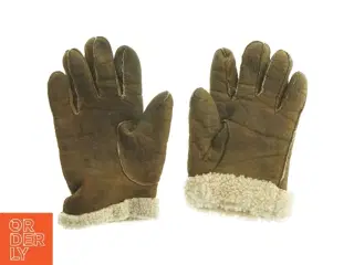 Læderhandsker med indvendig foring (str. 23 cm)