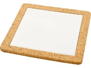 Bordskåner med korkramme, str. 19x19x1,1 cm, hvid, 10stk./ 1 pk.