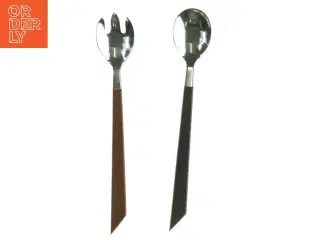 Salatbestik i træ og rustfrit stål fra Salatbestik (str. 27 cm)