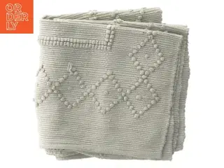 Grå hvid kludetæppe / bademåtte (str. 61x124 cm)