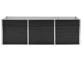 Hævet plantekasse 240x80x77 cm galvaniseret stål antracitgrå