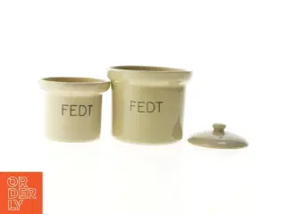 Keramiske fedtkrukker fra Denvy Stoneware (str. Ø. 14 cm. og ø. 12 cm)