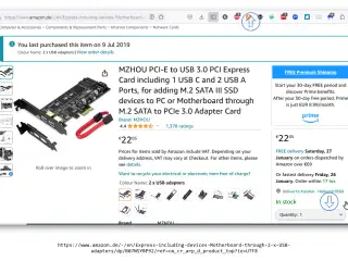 MZHOU PCI Express kort med USB 3.0 og USB-C