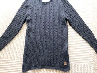 Kronstadt mørkegrå striksweater. Str S. 