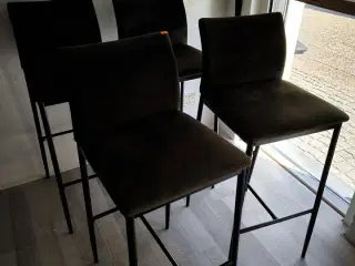 4 stk. barstole med velour betræk