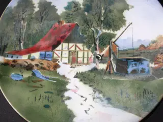 Platte / bordskål med landligt motiv