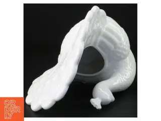 Hvid påfugl porcelænsskål Urtepotte(str. 16 x 18 x 17 cm)