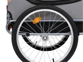 Cykelanhænger til hund orange og grå