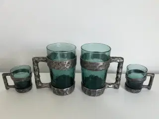 Norske glas i/Tinholdere
