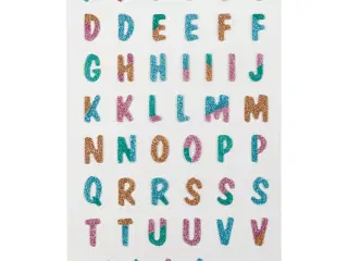 Glitterstickers, bogstaver, ark 10x16 cm, 1 ark