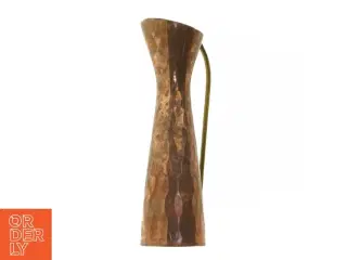 Patineret Kobber vase, kande med messing håndtag(str. 20 cm)