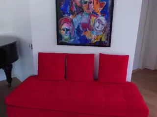 Flot rød sofa sælges