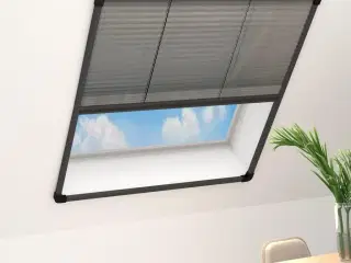 Plisseret insektnet til vinduer 80x160 cm aluminium antracitgrå