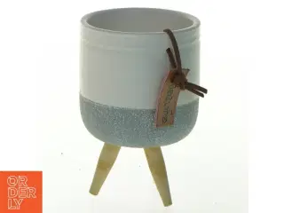Keramisk vase på trefod fra Nature (str. 11x7 cm)