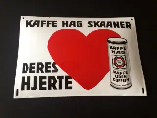 Emalje Skilt Fra Kaffe Hag