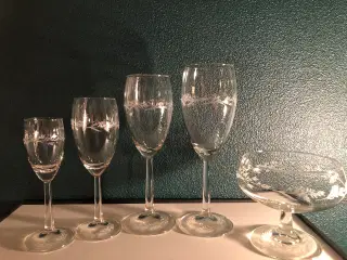 Glas snaps rød hvid