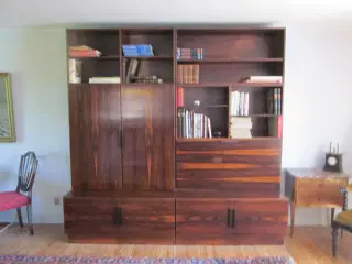 2 sektioner af pallisander reol fra slut 70’erne