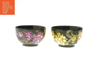 Dekorative skåle med blomstermotiv (str. Ø 10,5 cm)