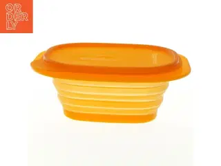 Gul Tupperware sammenklappelig plastikbeholder med låg (str. 20 x 15 cm)