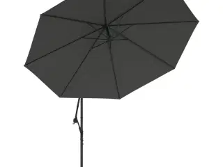 Hængeparasol med aluminiumstang 350 cm antracitgrå