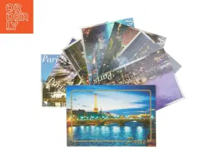 Postkort med Paris-motiv fra Editions A. Lecomte (str. 17 cm x 11,5 cm og 15 cm x 10 cm)