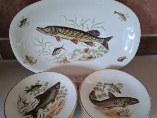 Fiskefad med 12 tallerkener