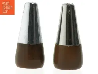 Salt- og pebersæt i metal og træ (str. 8 cm)
