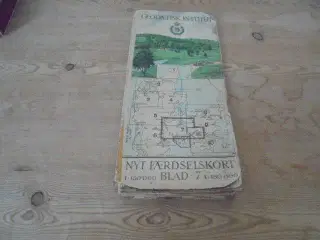 Fyn - gammelt færdselskort fra 1946  Fyn + Nordals