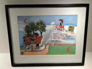 Halfdan Rasmussen billede i ramme - C