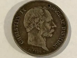 2 Kroner 1876 Danmark - Dårlig stand