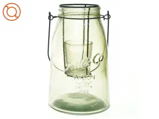 Glas til fyrfadslys (str. 21 x 12 cm)