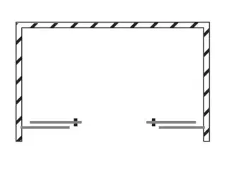 Strømberg Slide 32 skydedør nicheløsning, mat sort, 1652mm