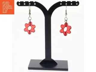 Røde blomster øreringe (str. 1 x 4 cm)