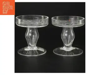 Glas lysestager, sæt af 2 (str. 2 styk, ø 9,5 cm)