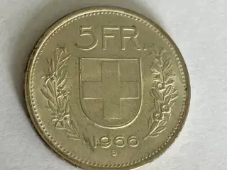 5 Francs Switzerland 1966 B