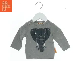 Grå langærmet bluse med elefant print fra Dyr Cph (str. 62)
